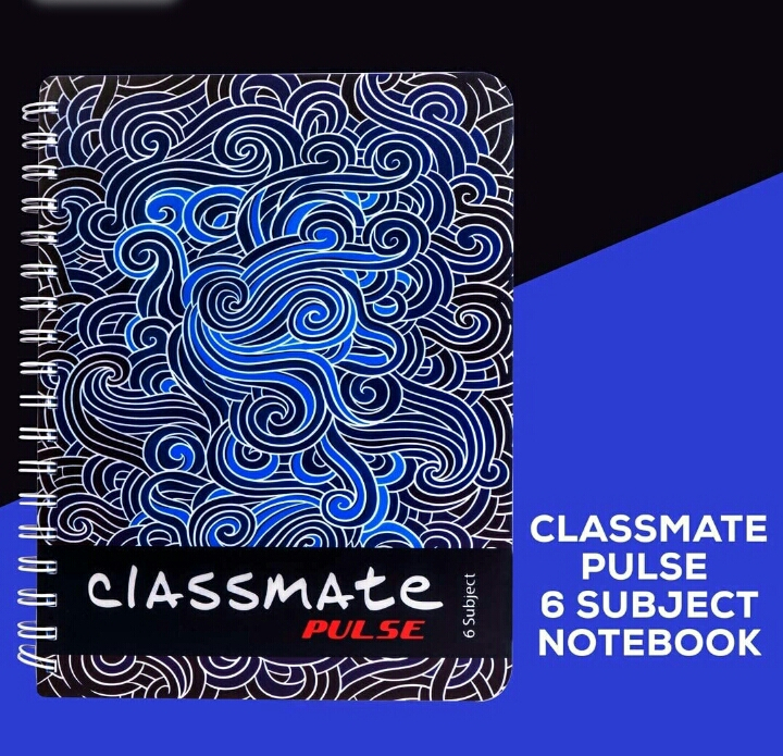 Classmate Pulse 6 Subject Notebook - Unruled, 300 Pages, Spiral Binding, 240mm*180mm 6 Subject One Notebook